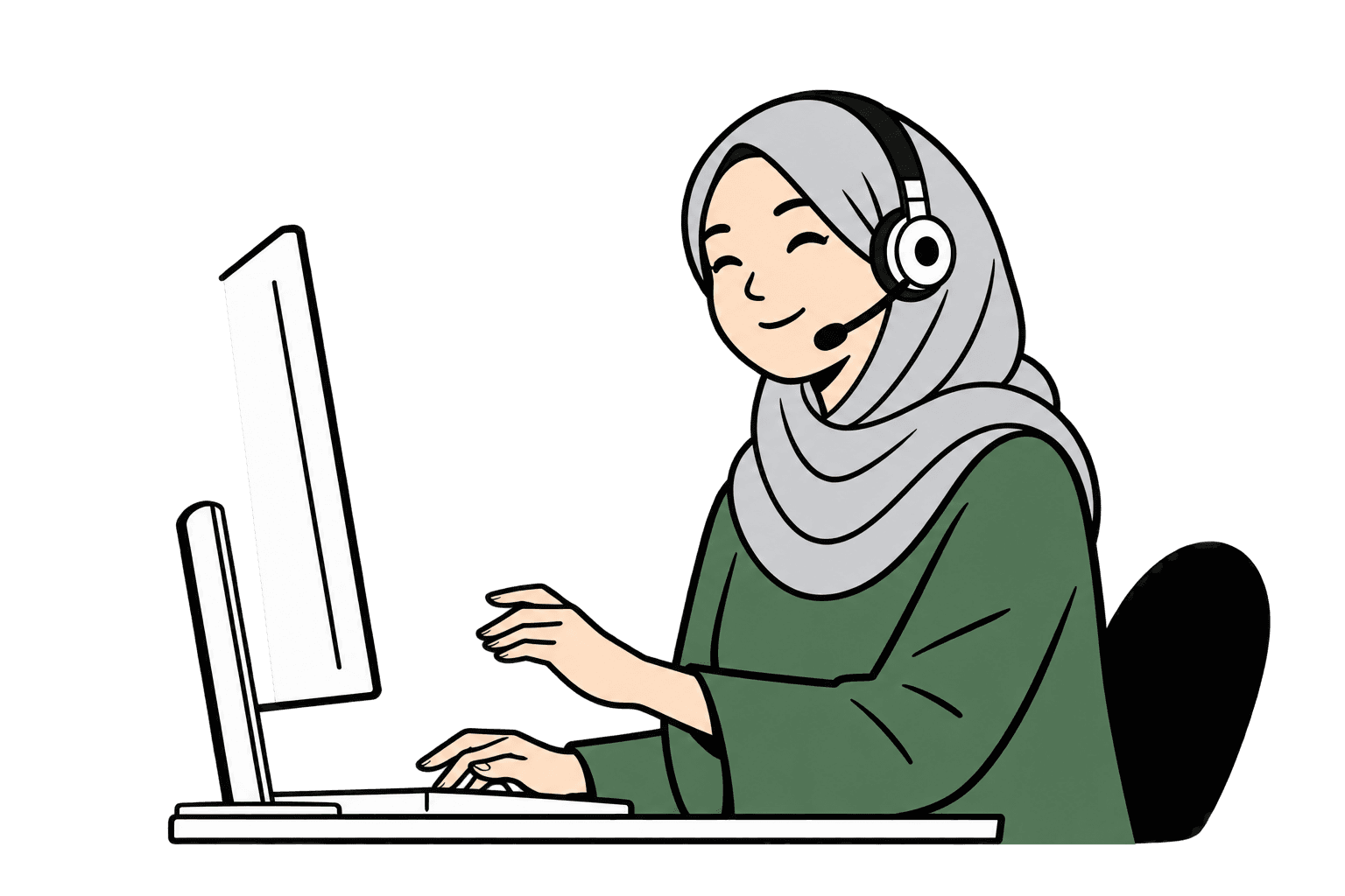 A HifzPath guide ready to help at her computer